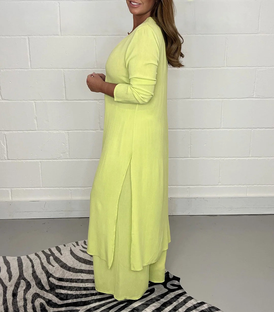 Lässiges 2-teiliges Set mit langem Oberteil und passender Hose