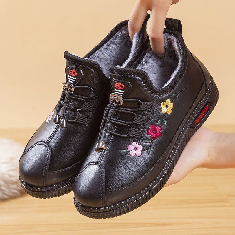 Skórzane buty w kwiaty dla luksusowego i trwałego komfortu