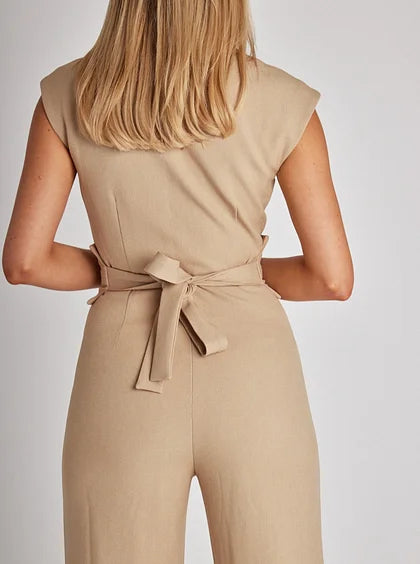 Ärmelloser Damen-Jumpsuit mit weitem Bein